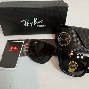 Ray-Ban Justin RB4165 Carbon Fibre Tech Sunglasses G-15 Lenses